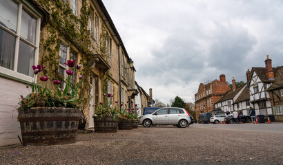 Fototapeta na wymiar 18th Century terraced street property in the quintessential English village of Lacock Wiltshire