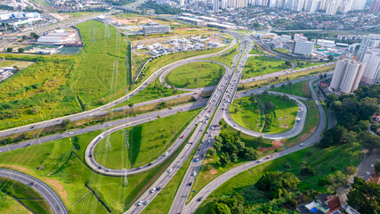 Aerial view of Sao Jose dos Campos, Sao Paulo, Brazil. city ​​ring road