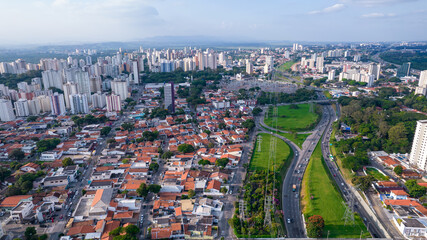 Aerial view of Sao Jose dos Campos, Sao Paulo, Brazil. city ​​ring road