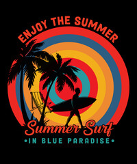 Fototapeta premium Enjoy the summer summer surf in blue paradise