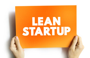 Lean startup text quote on card, concept background