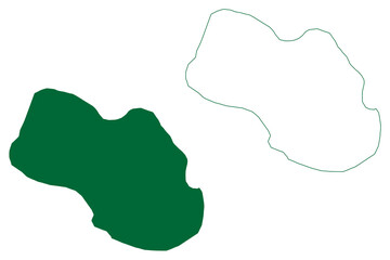 Cerf island (Republic of Seychelles, Indian Ocean, Inner Islands, Amirante Islands) map vector illustration, scribble sketch Ile aux Cerfs map