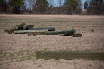 Ammo boxes left behind by the Russian army