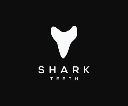Simple minimalist shark teeth logo design. Shark teeth icon vector template