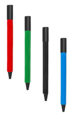 pens for writing, on a white background in isolation, collage