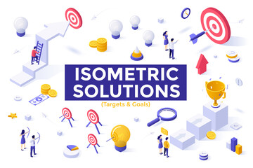 Vector Isometric Business Concept Template