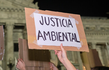 Earth Day demonstration in Buenos Aires, Argentina; environmental justice.