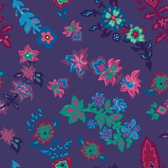Floral seamless pattern, spring summer flowers