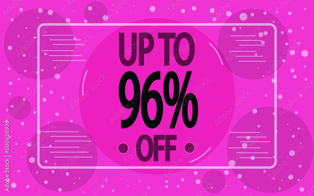 Wall mural Up to 96% off. Pink decorated banner for store sales and special promotions