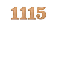 Number 1115 - Piece of wood isolated on white background