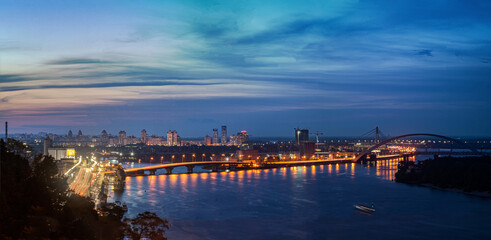 Fototapeta na wymiar City panoramas of the capital of Ukraine Kyiv before the Russian attack