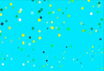 Light Blue, Yellow vector cover in polygonal style with circles.