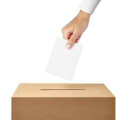 ballot box casting vote election referendum politics elect woman female democracy hand voter political