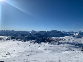 snow covered mountains