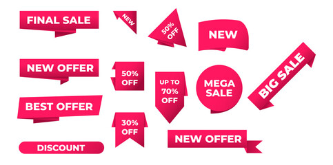 Sale labels banner tag set collection, special offer