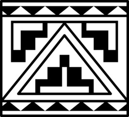 A beautiful illustration with indian symbol. Black color on a white background.