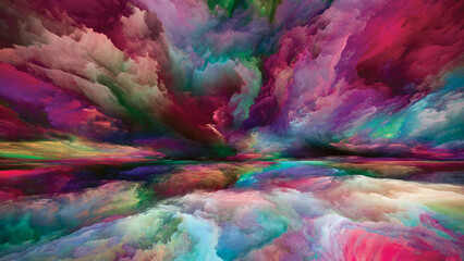 Fototapeta na wymiar Colorful Land and Sky