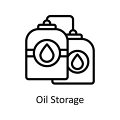 Oil Storage vector outline icon for web isolated on white background EPS 10 file