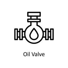 Oil Valve vector outline icon for web isolated on white background EPS 10 file