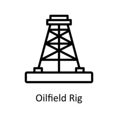 Oilfield Rig vector outline icon for web isolated on white background EPS 10 file