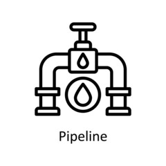 Pipeline vector outline icon for web isolated on white background EPS 10 file
