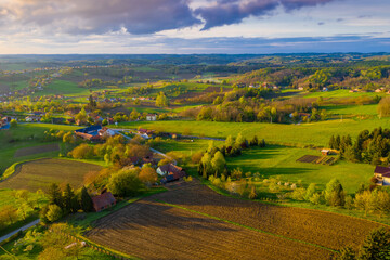 Beautiful Bilogora in sunset near village Maglenca