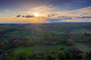 Beautiful Bilogora in sunset near village Maglenca