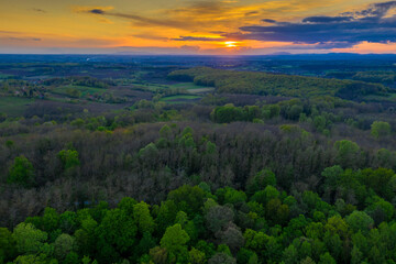 Beautiful Bilogora in sunset near village Maglenca