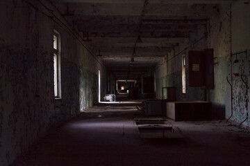 Ravaged control room of radar Duga station at Chernobyl