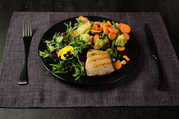 sous vide meal with vegetables