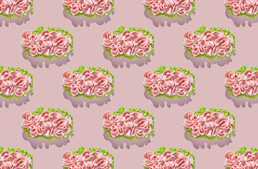 Pattern of sandwich on pink pastel background