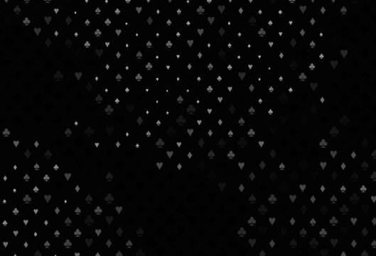 Dark silver, gray vector pattern with symbol of cards.