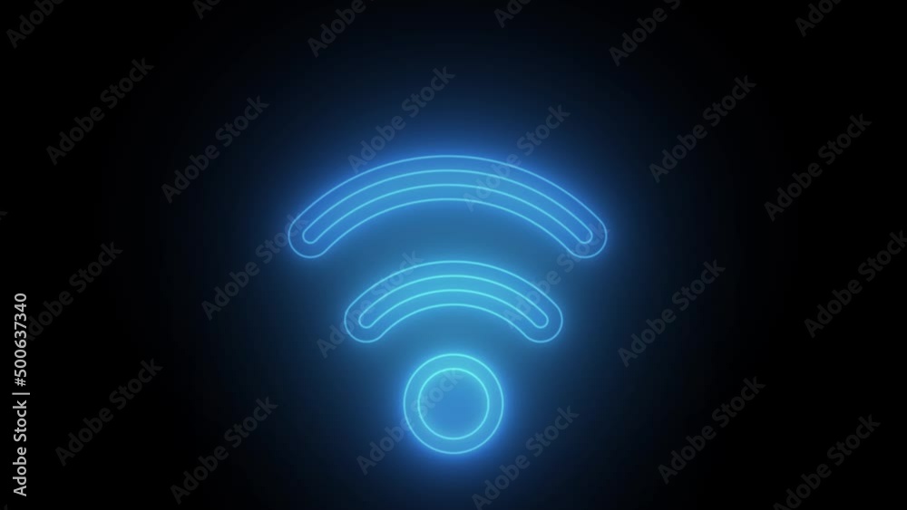 Poster wifi icon searching to connect to a wi-fi network to get internet access.