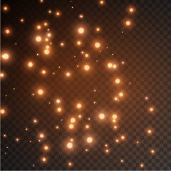 Fototapeta na wymiar Dust sparks, red stars special light effect.