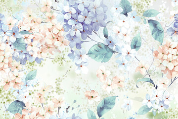 Watercolor Paisley rose peony Paisley abstract striped flower © Zhang