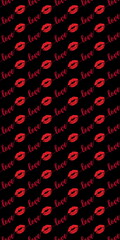 Kiss  lips  love text   background pattern template banner , colorful red pink black white yellow green blue cover greetings card fabric 