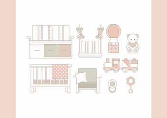 Trendy baby and children elements