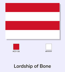 Vector Illustration of Lordship of Bone flag isolated on light blue background. As close as possible to the original. ready to use, easy to edit.