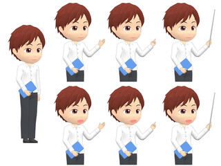 [Presentation B] Man shirts Medium hair oblique angle