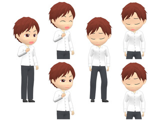 [Success Failure] Man shirts Medium hair oblique angle