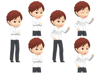 [Angry A] Man shirts Medium hair oblique angle