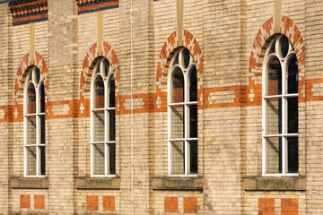 Exterior wall of train station.
