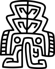 A beautiful illustration with indian symbol. Black color on a white background.