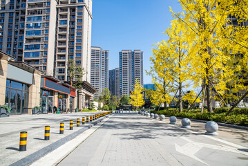 High-rise real estate community with beautiful environment