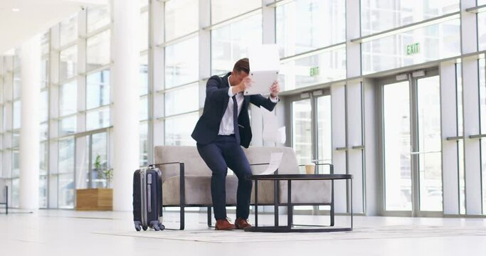 Sometime we depend too much on technology. 4k video footage of businessman losing his cool at the office.