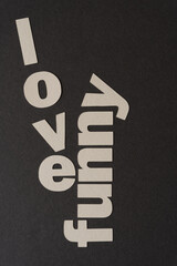 letter cut outs on paper - reads: 