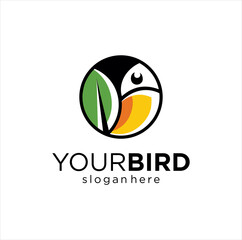Toucan Leaf Logo flat design Vector Icon Template Stock Vector Illustration © blueberry 99d