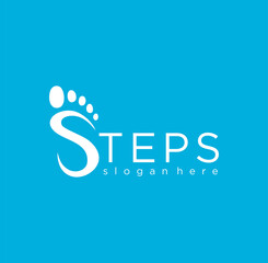 Letter S Feet Logo Icon Vector shape symbol. Footprint Step Logotype Lettering Illustration of foot care