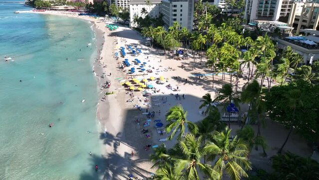 Aerial View Of Waikiki Beach In Hawaii And Diamon Head