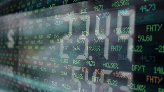 Stock Market Ticker over Gas Meter - Inflation Concept